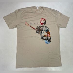 Paul Mccartney Graphic T-shirt Men Large Beige Short Sleeve Music